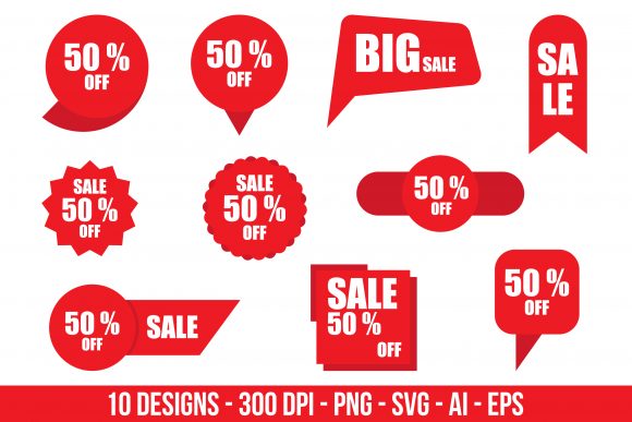 Download Discount Stickers Clipart Set. - Disco Collection