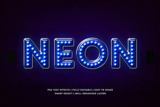Download Blue Light Neon 3d Text Effect Mockup - Premium Resources