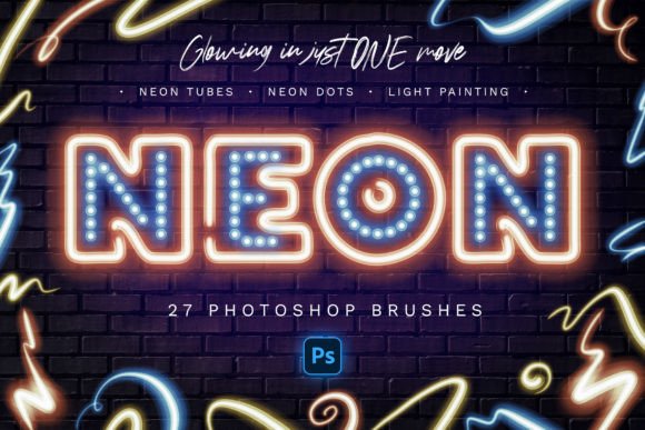 Download Glowing Neon Photoshop Brushes - Glowing Collection
