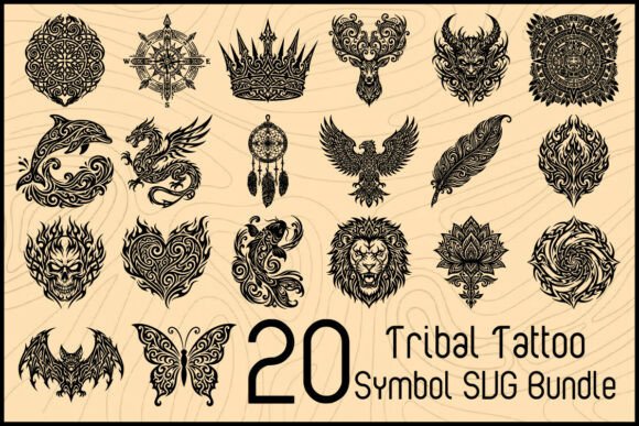 Download Tribal Tattoo Symbol SVG Bundle - Tattoo Collection