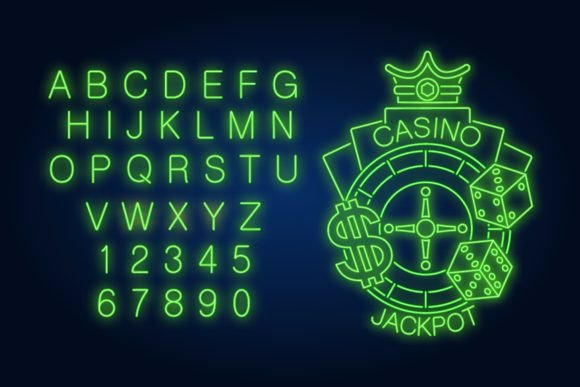 Download Casino Jackpot Neon Sign. Glowing Neon B - Glowing Collection