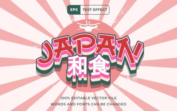 Download Editable Text Effect Japan Food 3D - Food Collection