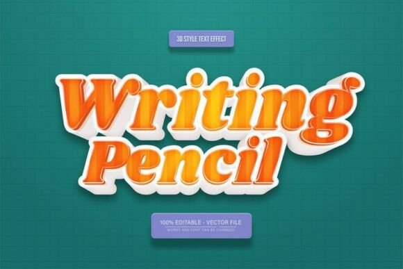 Download Writing Pencil 3D Text Effect Typography - Text effect typography Collection
