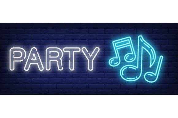 Download Party Neon Sign. Glowing Inscription Wit - Glowing Collection