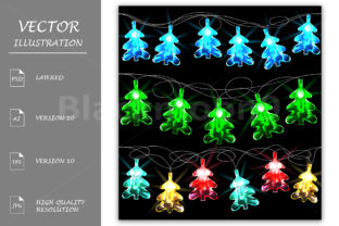 Download Set of Glowing Christmas Trees - Glowing Collection