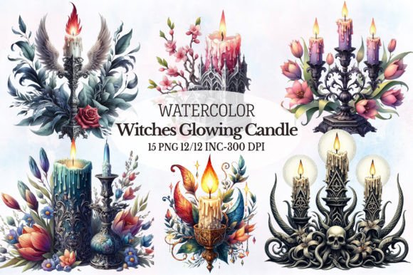 Download Witches Glowing Candle Clipart - Glowing Collection
