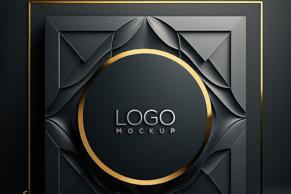 Download Logo Mockup | Black Wall Interior Mockup - Premium Resources