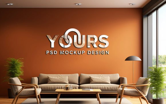 Download Wall Logo Mockup with Red Neon Light - Premium Resources