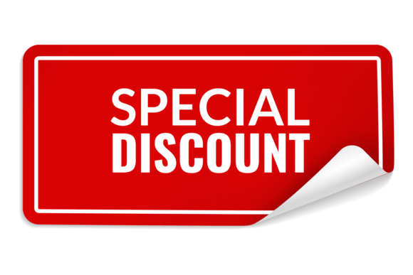Download Special Discount. Red Rectangular Sticke - Disco Collection