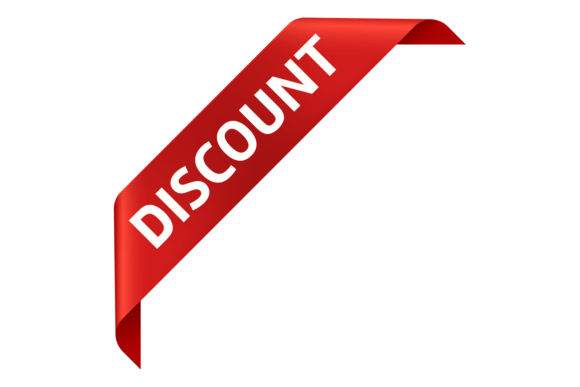 Download Red Corner Ribbon Label. Discount Product - Disco Collection